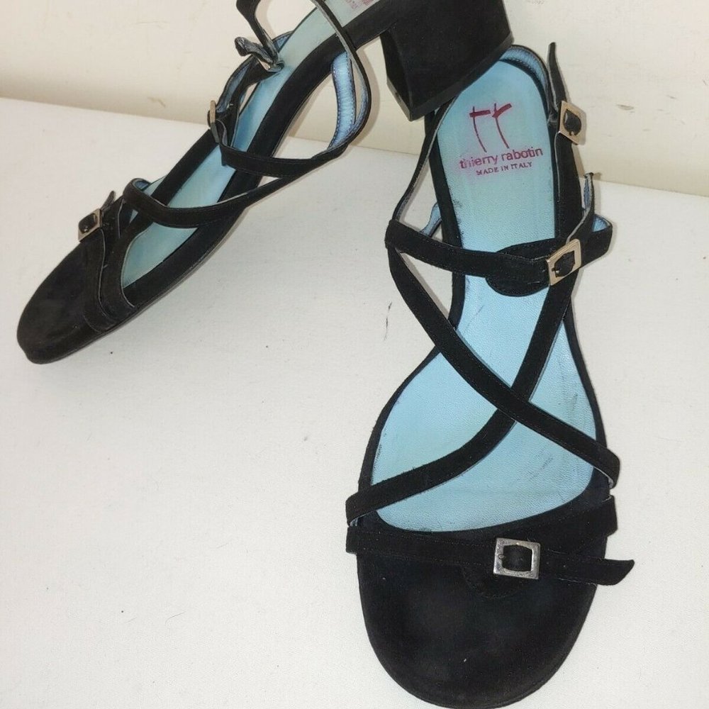 Thierry Rabotin strappy 90s black heels 10 41 Women's formal black tie